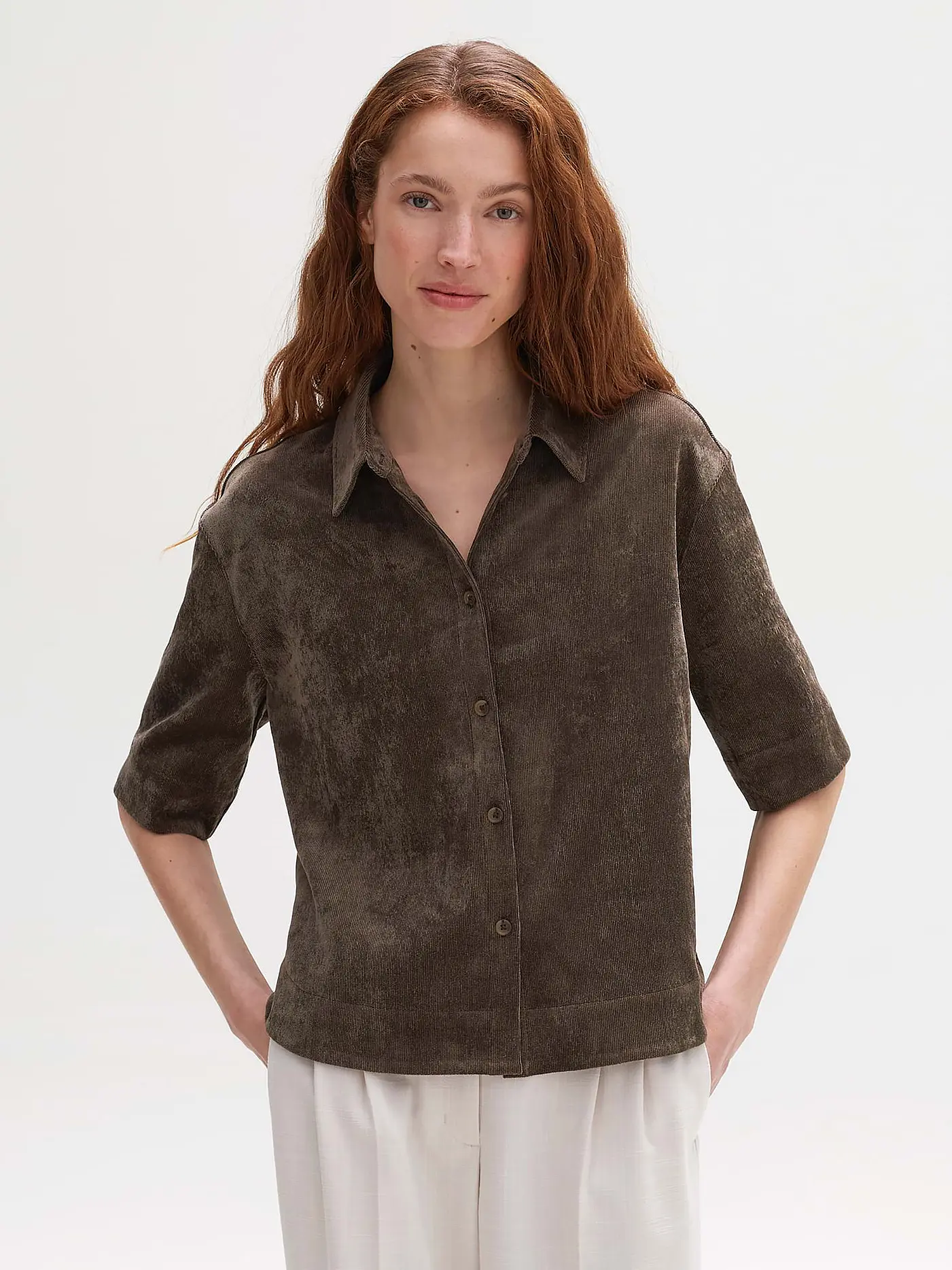 OPUS | Cordbluse FEPPA | braun